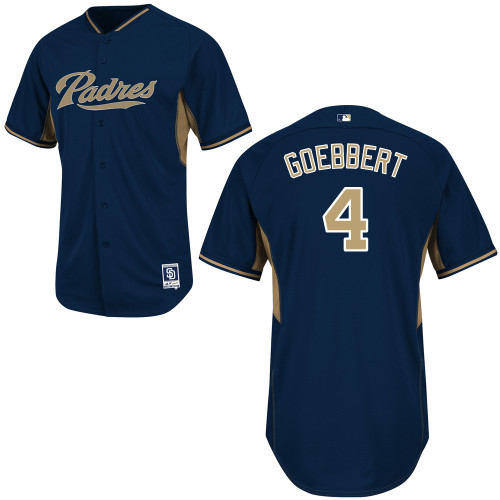 Jake Goebbert #4 Youth Baseball Jersey-San Diego Padres Authentic 2014 Cool Base BP Blue MLB Jersey